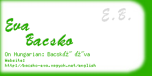 eva bacsko business card